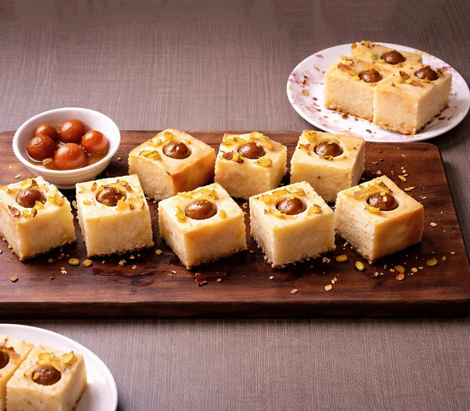 Golden crown Gulab jamun cake